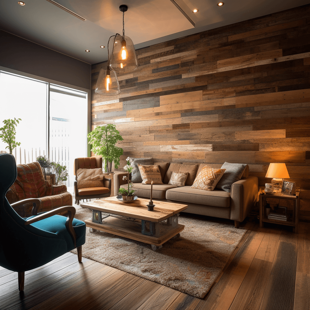 Reclaimed Wood in a living room